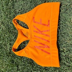 adult xs orange nike sports bra. worn once. good condition